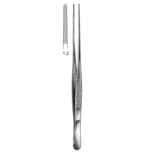 Brophy Tissue Fcps str serr jaws 1x2T, 20cm