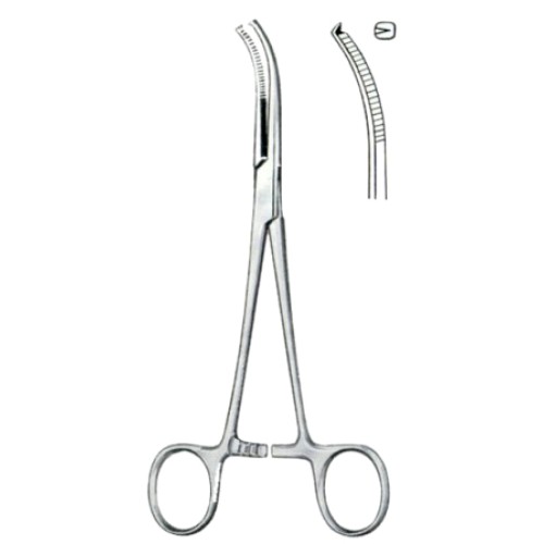 Mikulicz Peritoneal Clamp Forceps BJ Lateral Curved 18.5cm/7 1/4