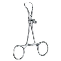 Towel Forceps BJ with Clip for Tubing or Cable 13cm/5