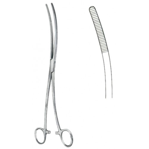 Bozemann Cotton Swab Forceps BJ Double Curved 26cm/10 1/4