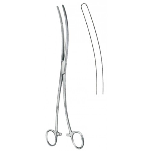 Bozemann Cotton Swab Forceps BJ Double Curved 26cm/10 1/4