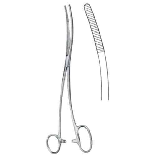 Bozemann-Douglas Cotton Swab Forceps BJ Double Curved 26cm/10 1/4