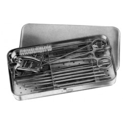 Tracheotomy Set, Complete in S.S. Case containing instruments