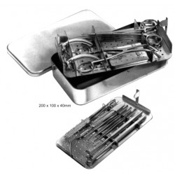 Tracheotomy Set, Complete in S.S. Case 200x100x40m with 2 perforated trays containing instruments