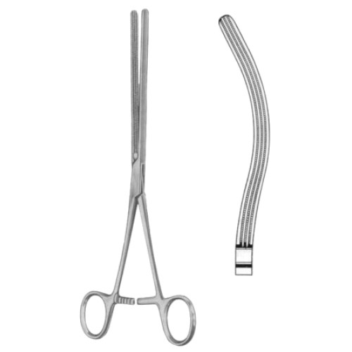 Kocher-Atrauma Intestinal Clamps Forceps BJ Curved 22cm/8 3/4