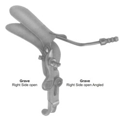 Grave Vaginal Speculas 101mmx35mm Black Right side open Angled For Laser Surgery