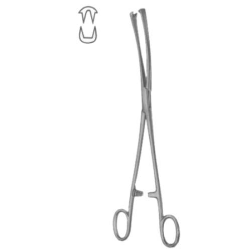 Museux Tenaculum Forceps BJ 2:2 Curved Sideway   6mm 24cm/9 1/2