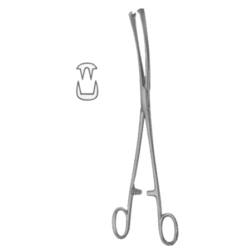 Museux Tenaculum Forceps BJ 2:2 Curved Sideway   8mm 24cm/9 1/2