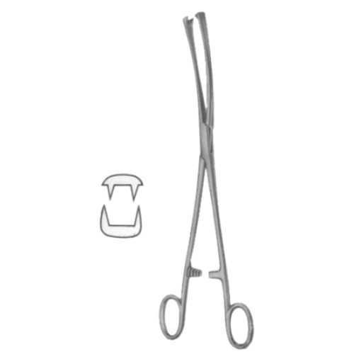 Museux Tenaculum Forceps BJ 2:2 Curved Sideway 10mm 24cm/9 1/2