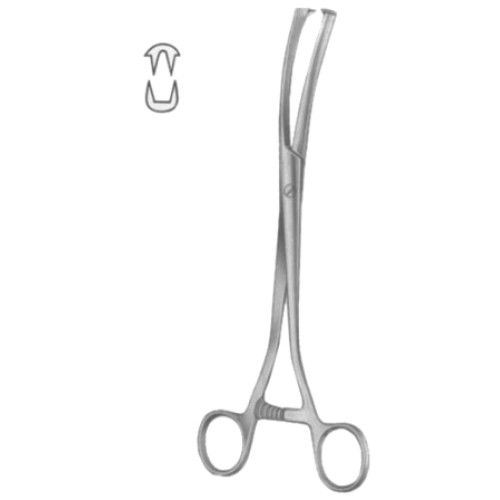 Museux Tenaculum Forceps BJ 2:2 Curved Sideway   6mm 24cm/9 1/2