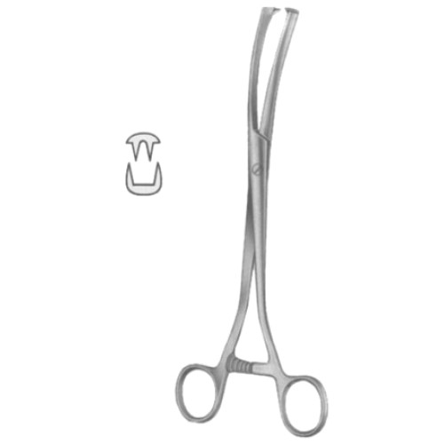 Museux Tenaculum Forceps BJ 2:2 Curved Sideway   8mm 24cm/9 1/2