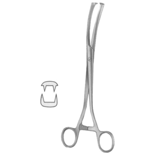 Museux Tenaculum Forceps BJ 2:2 Curved Sideway 10mm 24cm/9 1/2