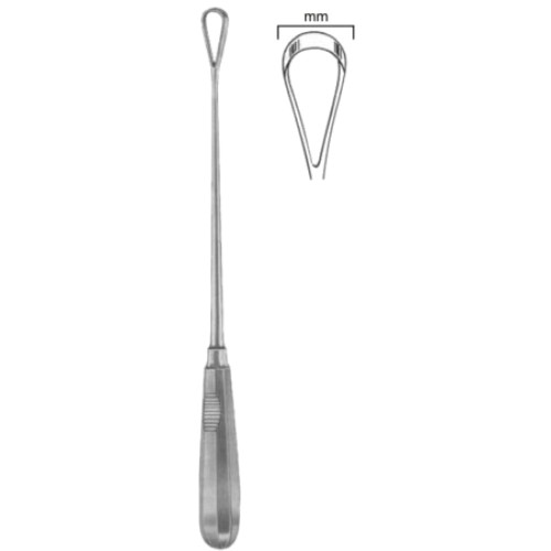 Recamier Uterine Curettes Sharp   7mm 26cm Fig #  1  Malleable