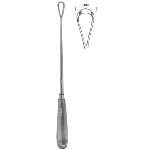 Recamier Uterine Curettes Sharp   8mm 31cm Fig #   2  Malleable